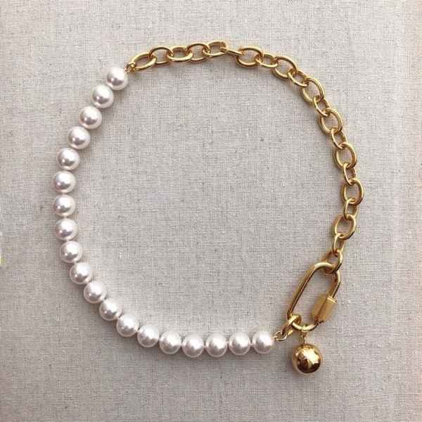 braccialetto metà bianco metà oro