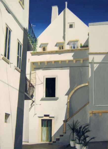 paese-tempera su carta 50x70cm