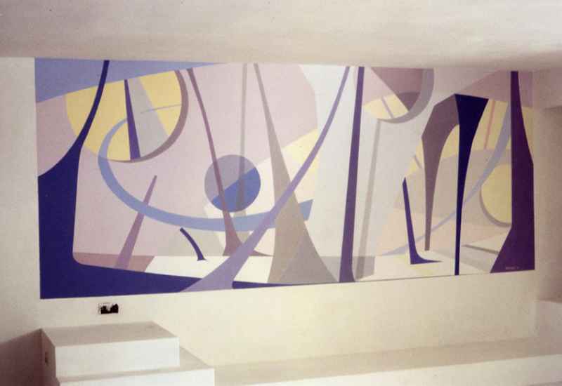 Parete dipinta in una villa in Sardegna