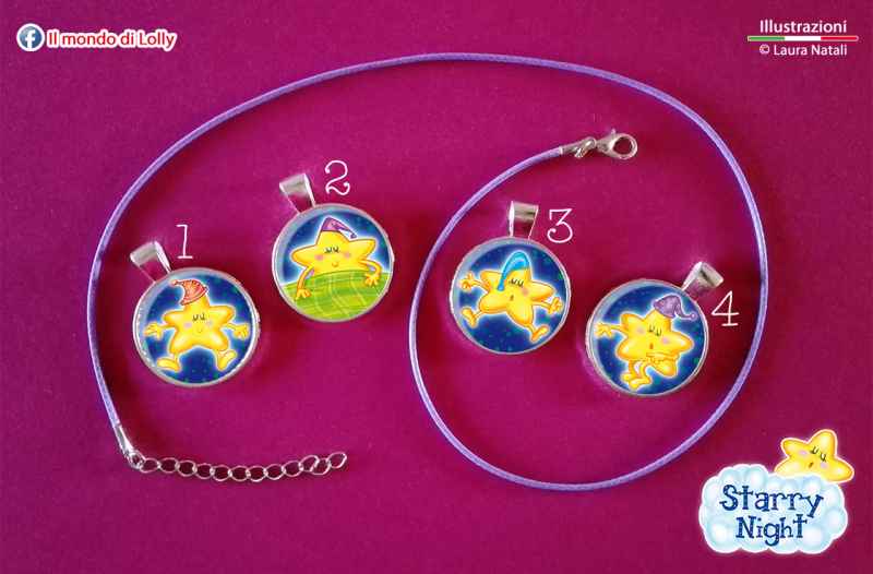 Dolce Nanna Stelline  Bijoux - ciondolo cameo argento placcato