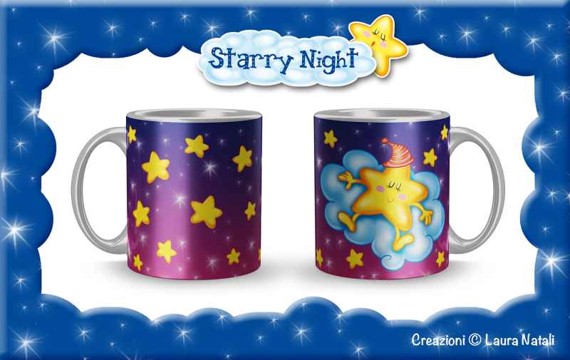 Starry Night _ Tazza Stellina Rossa