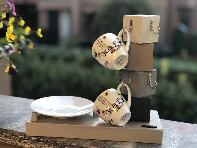 Porta tazzine Shabby in legno