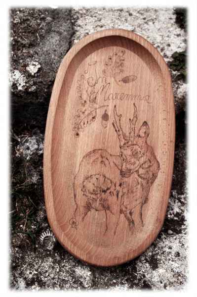 Vassoio con Pirografia 