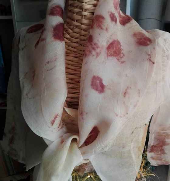 Camicia di lino con stampa vegetale