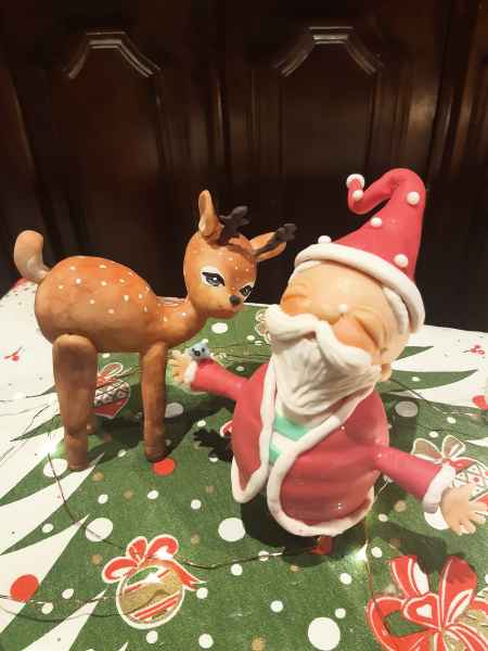 BABBO NATALE CON LA RENNA