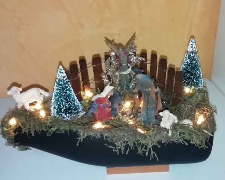 Bottiglia con presepe