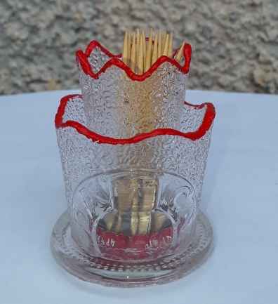 Porta stuzzicadenti in vetro